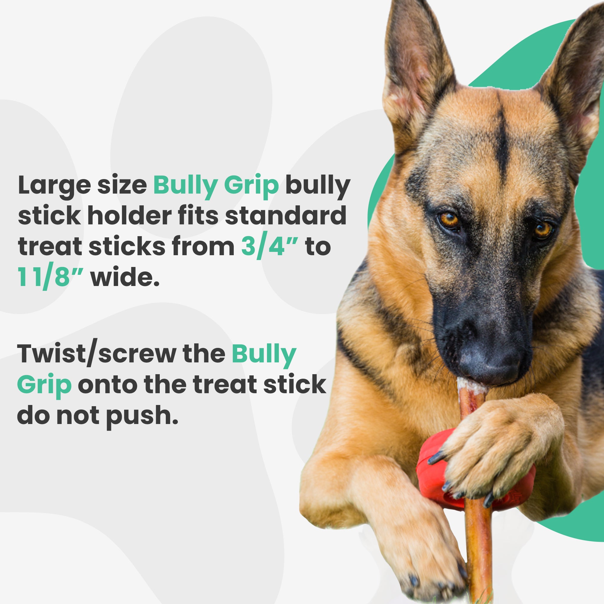 Bully Grip Bully Stick Dog Treat Holder Large Red